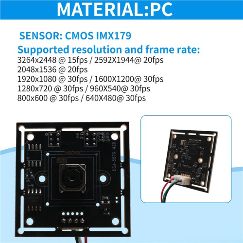 Autofocus Camera Module 8MP CMOS IMX179 Sensor HD 4K 3264 X 2448 Mjpeg  USB2.0 Webcam Board for Linux, Windows 2