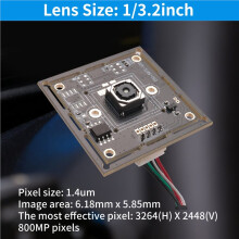 Autofocus Camera Module 8MP CMOS IMX179 Sensor HD 4K 3264 X 2448 Mjpeg USB2.0 Webcam Board for Linux, Windows