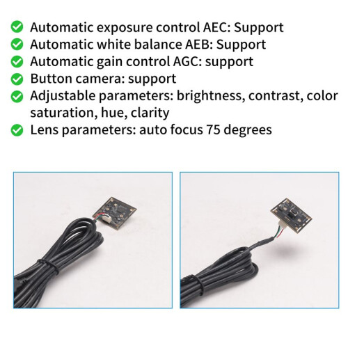 Autofocus Camera Module 8MP CMOS IMX179 Sensor HD 4K 3264 X 2448 Mjpeg  USB2.0 Webcam Board for Linux, Windows 2