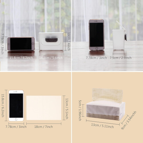 Bamboe gezichtstissues, 3-laags, 110 stuks, 4-pack met dispenser. 1