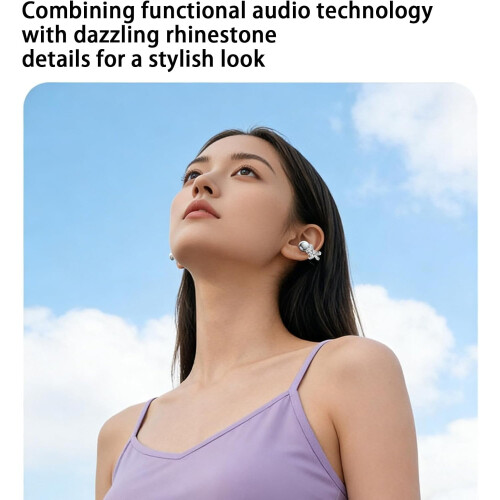 Ακουστικά Bluetooth ανοιχτού τύπου με κλιπ 5.4, χρόνος αναπαραγωγής 72 ωρών, 1