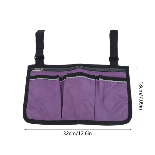 Wheelchair Armrest Storage Bag Large Capacity 2