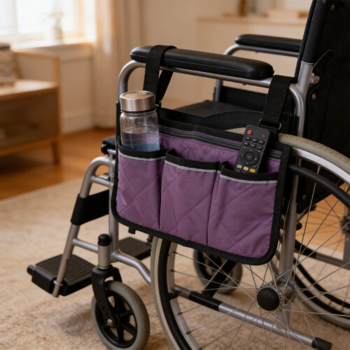 Wheelchair Armrest Pouch Large Durable Organizer 1