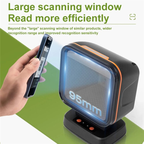 USB 2D Barcode Scanner Gobal Exposure Desktop Flat Hands-Free High-Performance Scanning Platform 1D 2D QR Code Reader 2