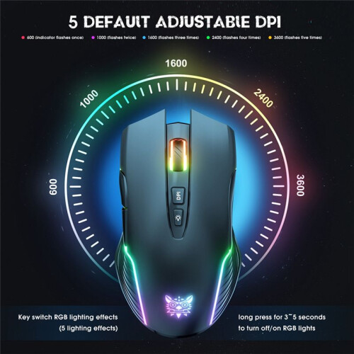 RGB Marquee Rechargeable Desktop Computer Notebook Mouse Rechargeable Mouse CW905 Wireless Gaming Mouse 2