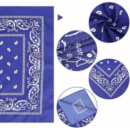 Conjunto de 16 bandanas multiuso com estampa paisley estilo cowboy, em poliéster, 56 x 56 cm (22 x 22 polegadas). 1