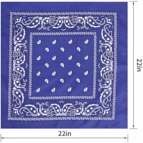 Conjunto de 16 bandanas multiuso com estampa paisley estilo cowboy, em poliéster, 56 x 56 cm (22 x 22 polegadas). 2