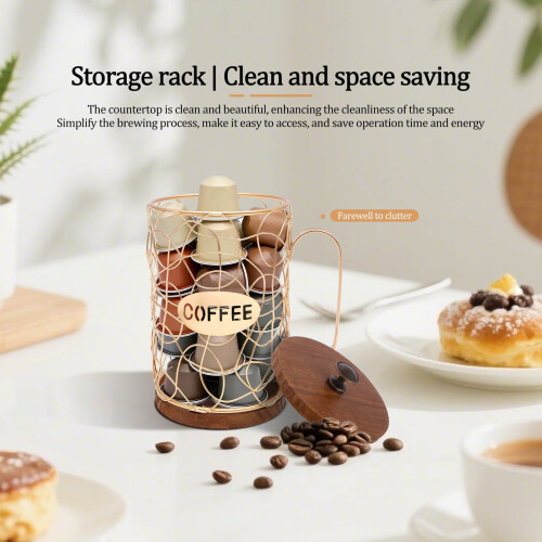 Βάση για κάψουλες καφέ, Οργανωτής K-Cup με λαβή για αποθήκευση κάψουλας 50K, Καλάθι με 2