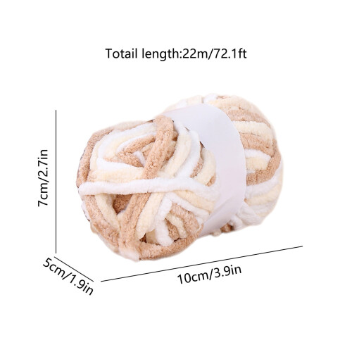 Νήμα από μαλλί γάλακτος Tie-Dye, 130m, χοντρό, μαλακό μείγμα βαμβακιού για πλέξιμο, 2