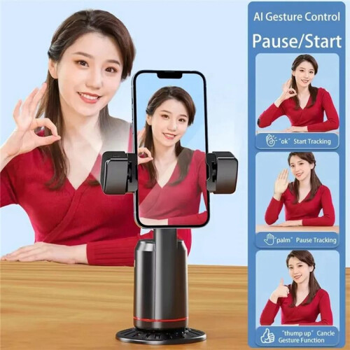 Q02 360 Rotation Gimbal Stabilizer Selfie Stick Desktop Face Tracking Gimbal with Remote Shutter Holder  Light 2