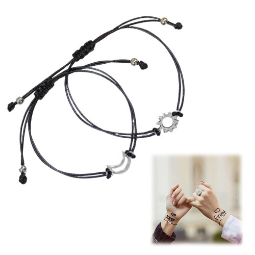 Måne & Sol Pararmbånd, Legering, 2 stk. 1