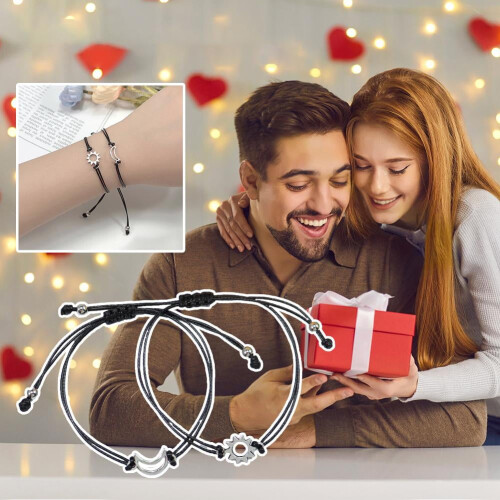 Måne & Sol Pararmbånd, Legering, 2 stk. 2