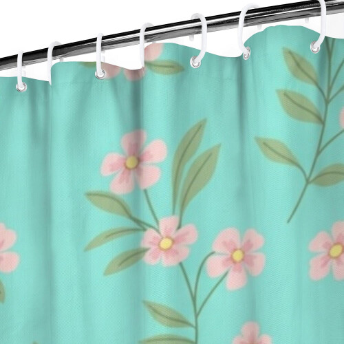 Cortina de chuveiro floral Pioneer Flower 72x84 polegadas com 12 2