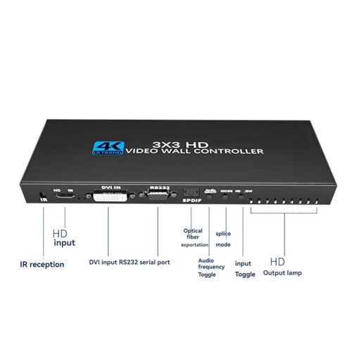 4K -Compatible Video Controller 3x3 Video Wall Processor -Compatible Multi-Screen Video Processor US PLUG