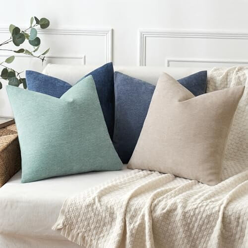 Chenille örngott Aquagrönt 20x20 tum 2-pack 1