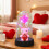 Preserved Rose Teddy Bear Ornament with LED Light 6.1x3.35 7