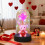 Preserved Rose Teddy Bear Ornament with LED Light 6.1x3.35 3