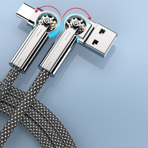 Καλώδιο γρήγορης φόρτισης USB-C 1,5 μ., μεταλλικό περιστρεφόμενο νάιλον 2