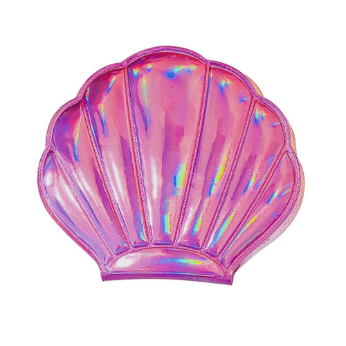 OUNONA Καθρέφτης μακιγιάζ τσέπης με κοχύλια, καθρέφτης με γκλίτερ, μικρός συμπαγής, 2