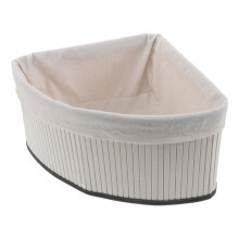 Decorative Bamboo Storage Basket with Liner for Kitchen Bathroom
