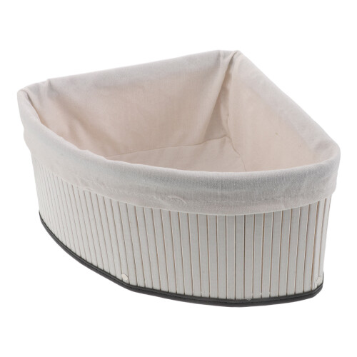 Decorative Bamboo Storage Basket with Liner for Kitchen Bathroom