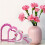 Decoração de mesa em formato de coração rosa (1 peça) 3