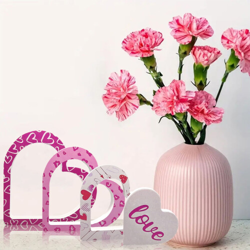 Decoração de mesa em formato de coração rosa (1 peça) 2
