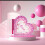 Decoração de mesa em formato de coração rosa (1 peça) 4