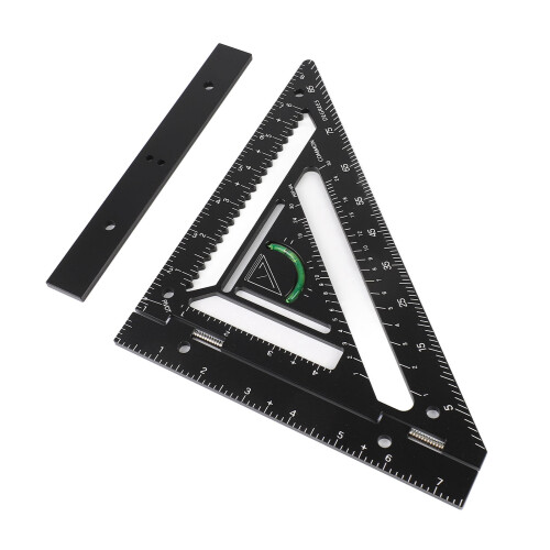 Black Aluminium Ruler for Woodworking Carpenter Square and Rafter Layout Tool 1