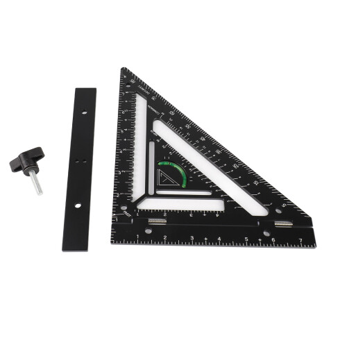 Black Aluminium Ruler for Woodworking Carpenter Square and Rafter Layout Tool 2