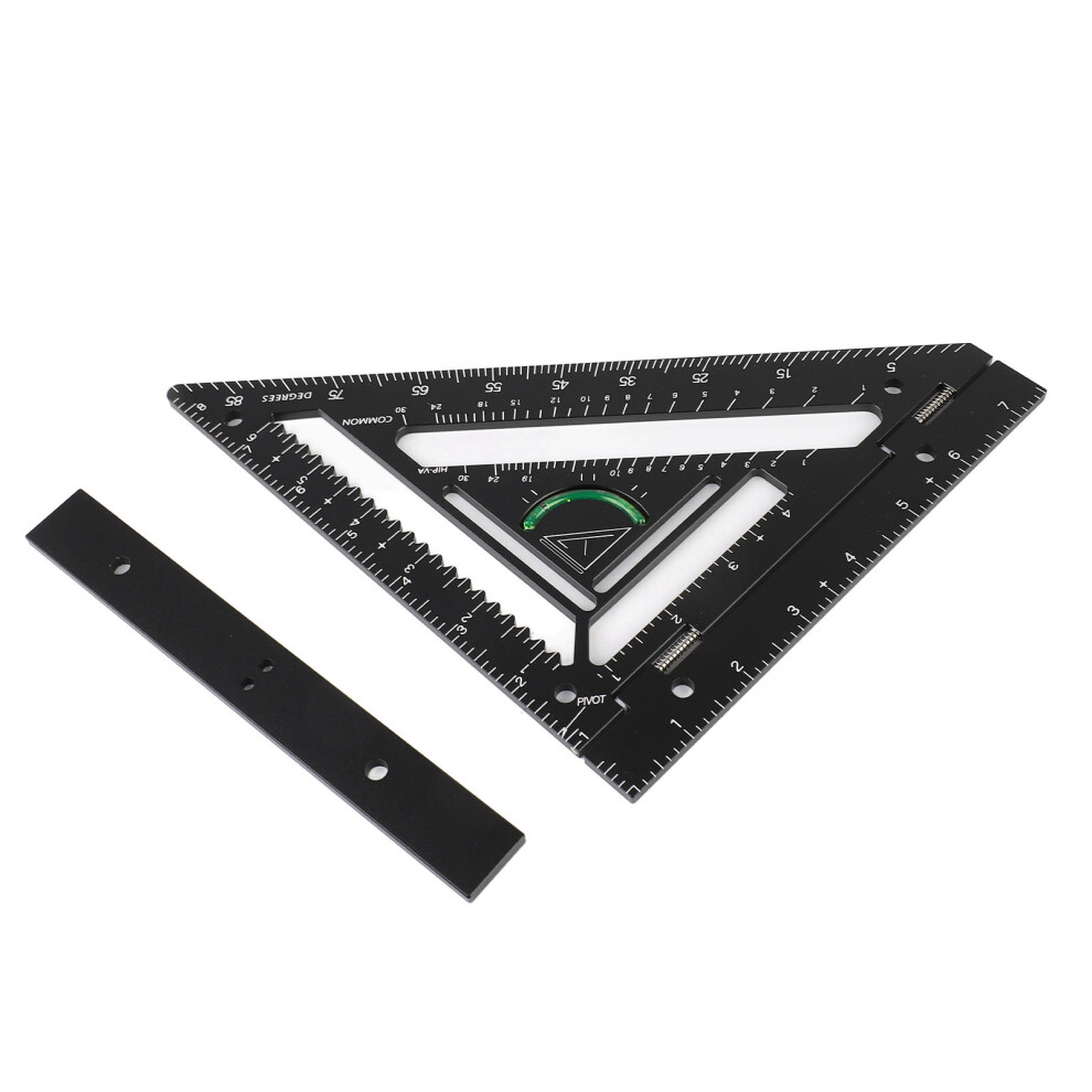 Ergonomic Aluminium Triangle Ruler Square Black