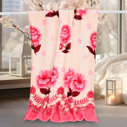 Liquidation ! Couverture polaire microfibre ultra douce et chaude, rose. 1