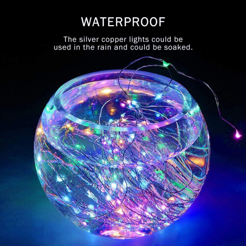 Πακέτο 2 πολύχρωμων φωτιστικών LED Fairy Lights 33ft - Αδιάβροχα φωτιστικά σε σειρά με 1