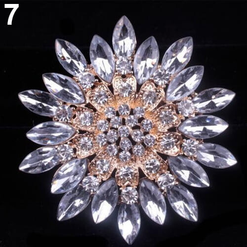 Ayyufe Γυναικεία Μόδα Λαμπερό Κράμα Rhinestone Λουλούδι Γάμου Νυφική Μπουκέτο Καρφίτσα 2