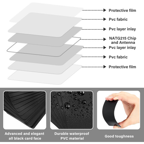 Tarjetas NFC NTAG215 negras, 20 unidades, memoria programable de 504 bits. 2