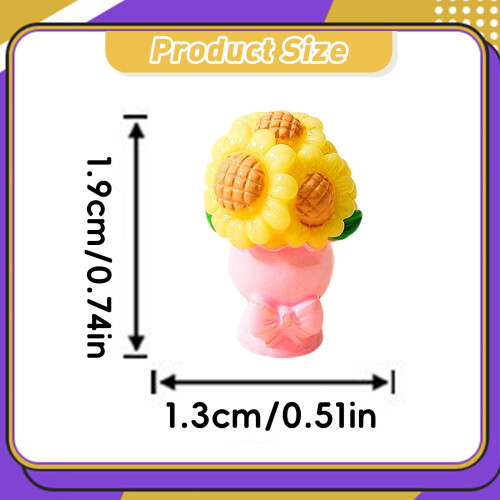 Mini Resin Flower Charms Flatback Cabochons Mixed Colors 2