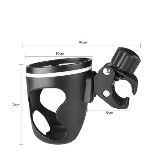 1 Suporte para Copo em Plástico ABS Preto para Scooter, Ajustável e Giratório, 16x4,7x3,9 Polegadas 1