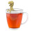 opvise Hatched Dinosaur Silikon Teinfuser Bladsil Filter Diffuser Drikkeverktøy Gul 5