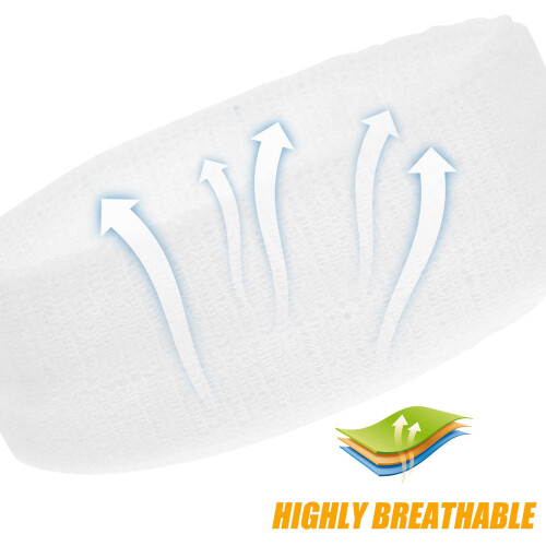 White Polyester Headband and Wristband Set 1