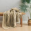 Chunky Knit Throw Blanket Beige 50x60 Inch 5