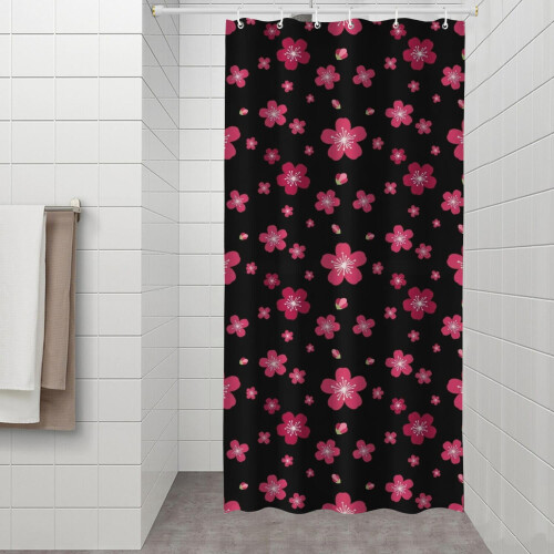 Cortina de chuveiro floral Pioneer Flower 36x72 polegadas com 12 1