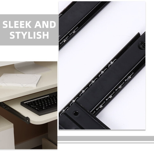 OUNONA 1 Set Slide Rail Rolled Steel Keyboard Support Computer Table 1