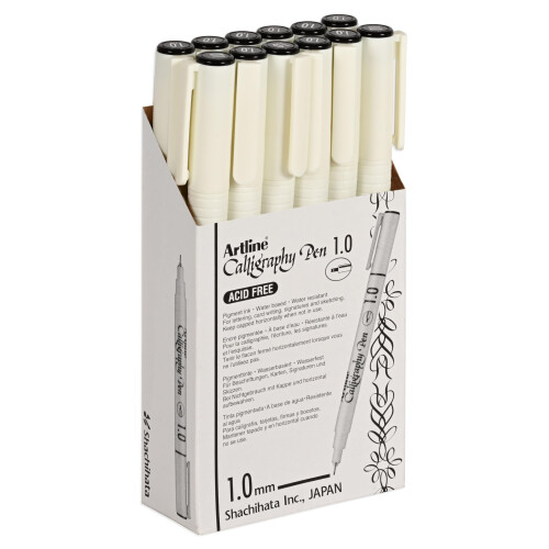 Artline Calligraphy 1.0mm Pen - Black 1