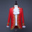 Men's Steampunk Tailcoat with Gold Embroidery Red 8