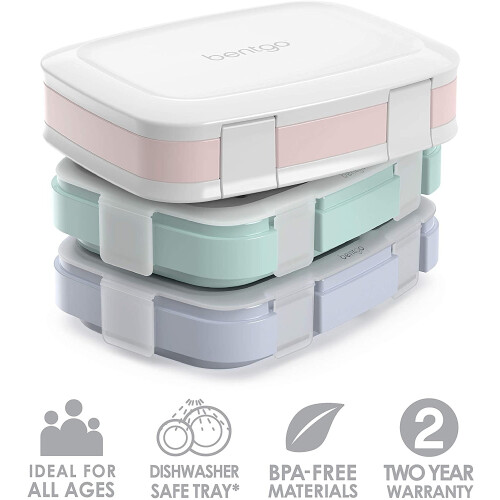 3-Pack Reusable 3-Compartment Meal Prep Containers 2