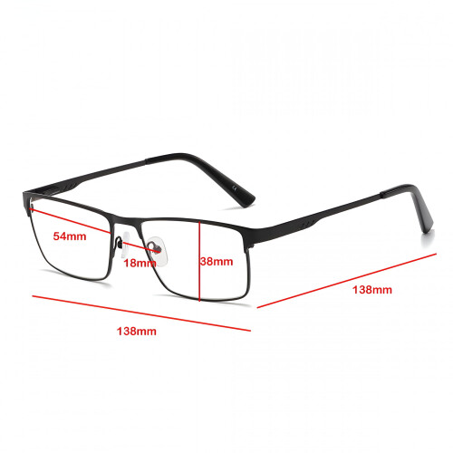 2 ζευγάρια ανδρικά κλασικά ορθογώνια γυαλιά ανάγνωσης +3,75, μεταλλικοί μεντεσέδες 1