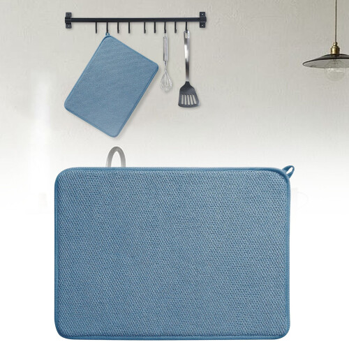 Tapete absorvente de microfibra para secar louça, 50,8 x 38,1 cm (20 x 15 polegadas), para bancada de cozinha – Listras finas, compatível com 2