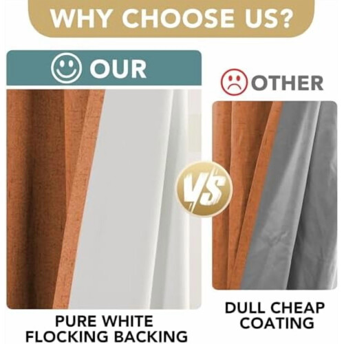 Linen Look Blackout Curtains 52x96 in Pair 2