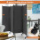 Room Separator, Room Divider Panel,4-Panel Folding Room Divider 6 Feet Rolling Privacy Screen with Lockable Wheels-Gray 5