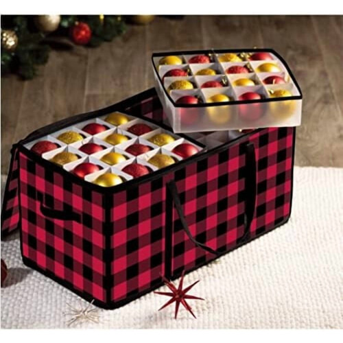 Christmas Ornament Storage Box – 128 Capacity, Durable 1